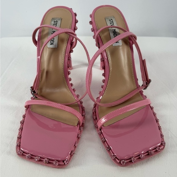Steve Madden Zelle Square Toe Rhinestone Heels in Pink Size 9 - Picture 4 of 11
